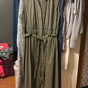 Elegant Olive Green Maxi Dress